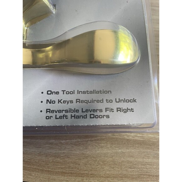 Naples Collection Polished Brass Defiant Bed/bath Door Handle Right or Left - Picture 4 of 4